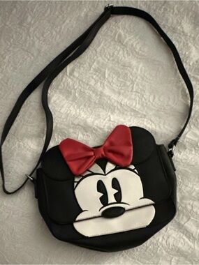 Disney Black Crossbody Bag with Red Bow